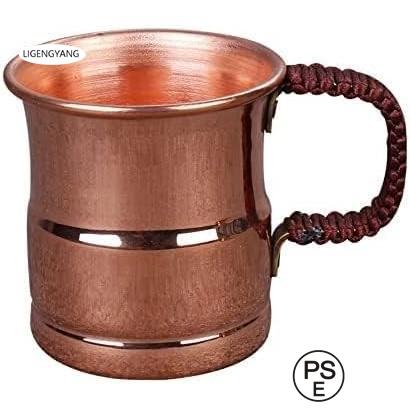 純粋な銅のマグカップ 厚い銅のティーカップ耐熱性 400ML/280ML 銅食器アクセサリー 飲料 ビール 水 アイスコーヒー 飲み物 純銅茶碗純粋